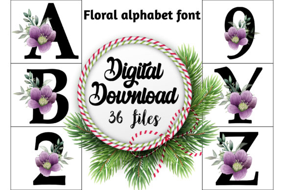 Download Floral Alphabet Font Set - Premium Resources