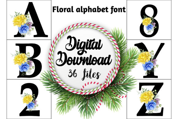 Download Floral Alphabet Font Set - Premium Resources