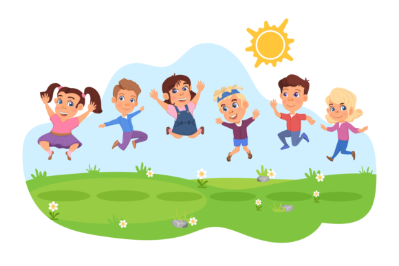 Download Kids Jumping. Happy Diverse Children Jum - Diverse Collection