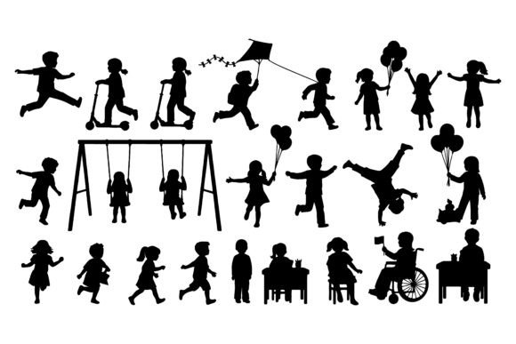 Download Diverse Children Playing Outdoors Silhou - Diverse Collection