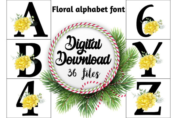 Download Floral Alphabet Font Set - Premium Resources