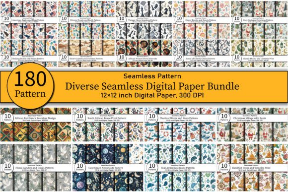 Download Diverse Seamless Digital Paper Bundle - Diverse Collection