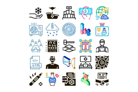 Download Diverse Set of Line and Glyph Icons Expl - Diverse Collection