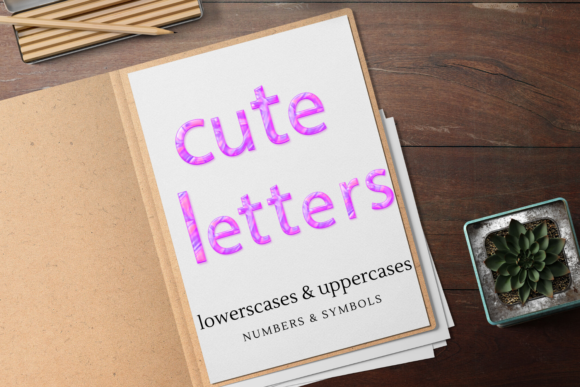 Download Cute Pink Letters, Candy Font Set - Font set Collection