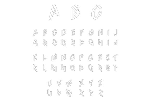 Download Isometric Alphabet Font Set - Premium Resources